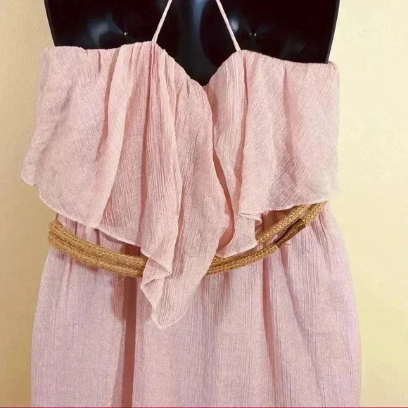 Hello Miss Ruffle Tank Mini Dress Rope Belt - Picture 10 of 12